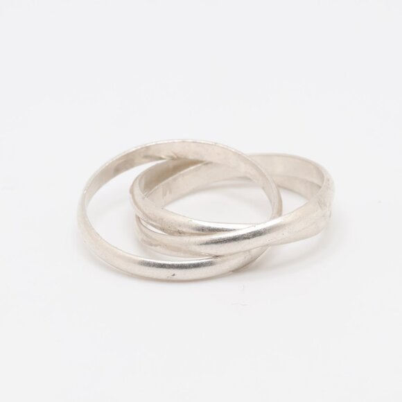 Vintage Sterling Silver Interlocking Ring - Picture 4 of 6